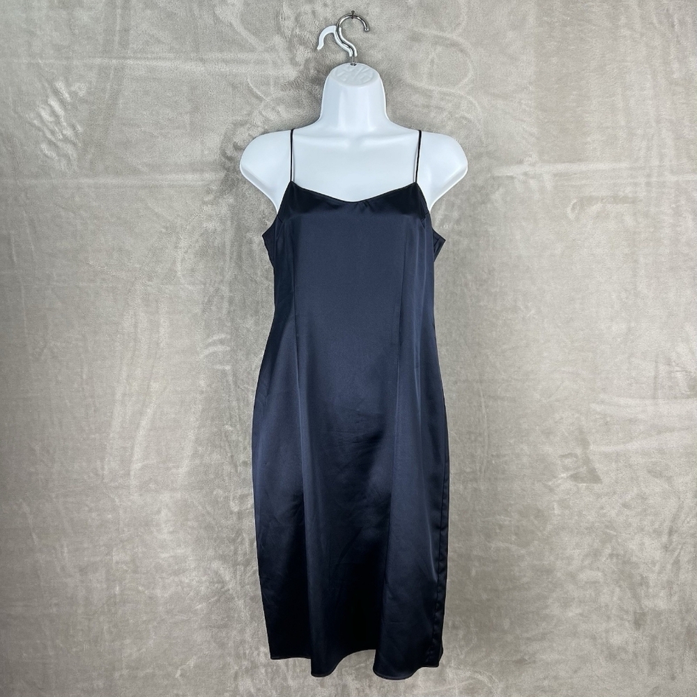 Rickie Freeman Teri John Black Silk Slip Dress